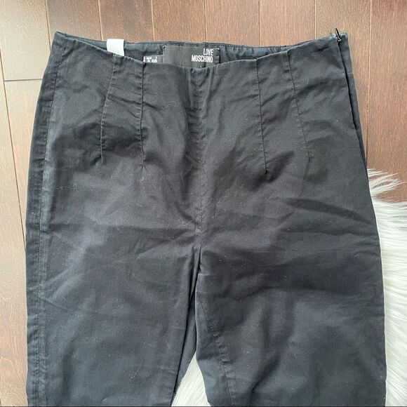 Love Moschino Black Cotton Blend Black  Trousers Sz 4 - Picture 2 of 14